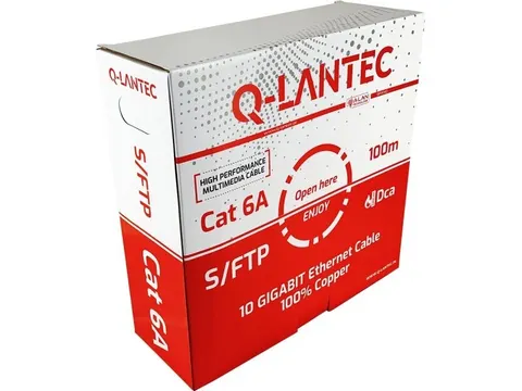 Q-LANTEC Kabel teleinformatyczny S/FTP kat.6A, LSOH, Dca 100m