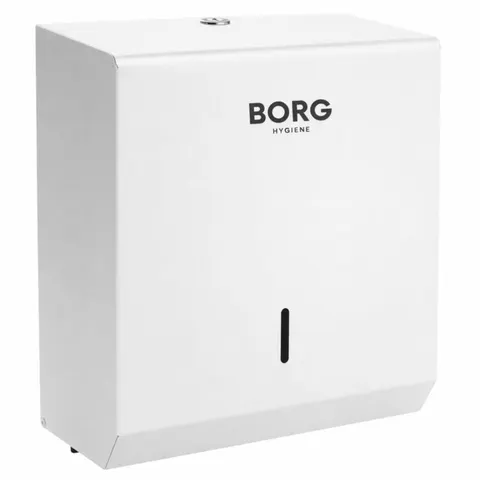 Dozownik Pojemnik stalowy BORG PREMIUM na ręczniki ZZ Biały