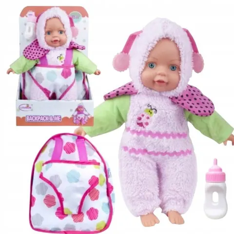 Lalka bobas z akcesoriami baby born plecak butelka miękka duża prezent