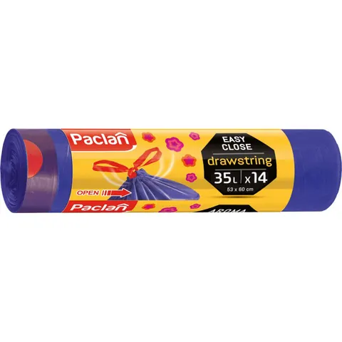 PACLAN Worki na śmieci 35 l ZAPACHOWE Z TAŚMĄ, 14 szt