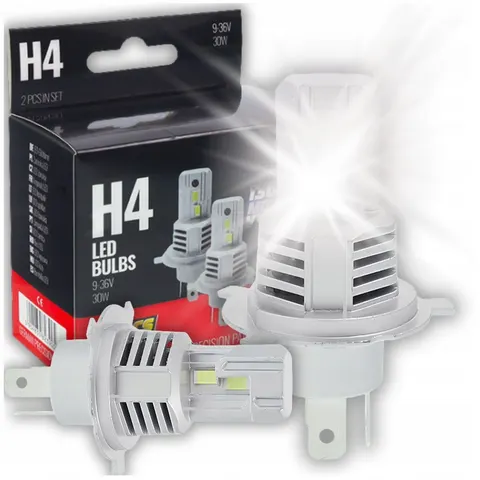 ŻARÓWKI SAMOCHODOWE LED H4 9-36V 6500K BIAŁE CANBUS 2x30W +130% MOCY 2szt.