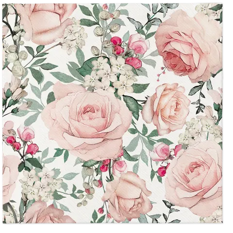 Serwetki Airlaid 40x40 Paw Flizelinowe- GORGEOUS ROSES