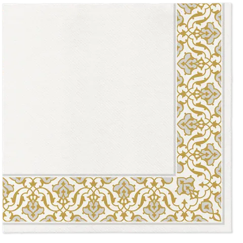 Serwetki Airlaid 40x40 Paw Flizelinowe FLORAL FRAME SILVER