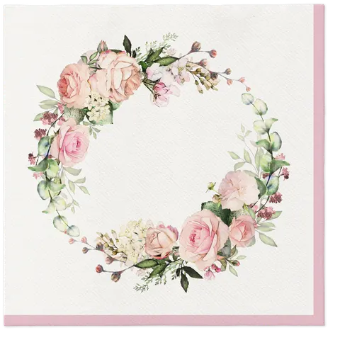 Serwetki Airlaid 40x40 Paw Flizelinowe- DELICATE ROSES