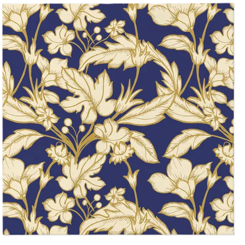 Serwetki Airlaid 40x40 Paw Flizelinowe- BEAUTIFUL FLORAL PATTERN DARK BLUE