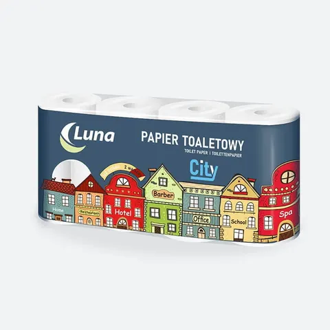 Papier toaletowy A'8x8 Luna City celuloza 2 warstwy