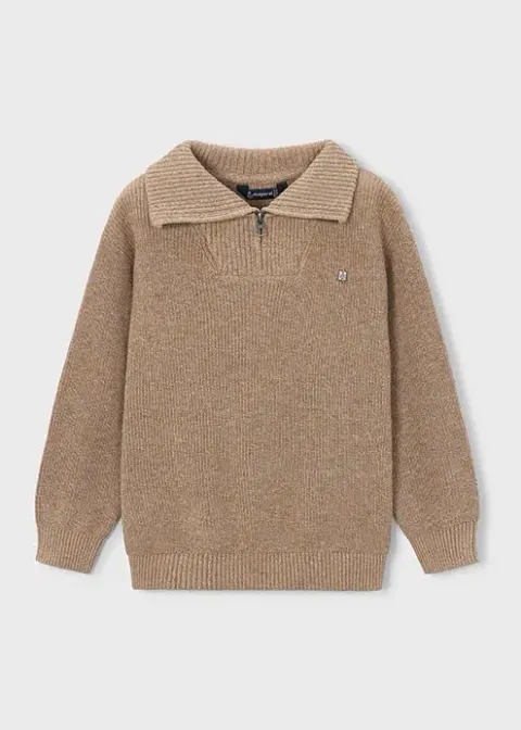 Sweter z suwakiem dla chłopca Beżowy Mayoral 16-04307-014