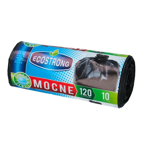 Worki na śmieci LDPE Eco Strong mocne 120 L op. 10 szt. czarne