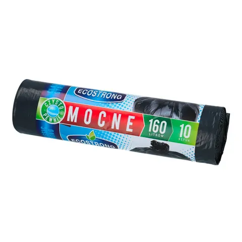 Worki na śmieci LDPE Eco Strong mocne 160 L op. 10 szt. czarne