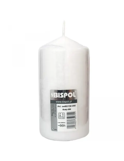 Świeca walec Bispol 80/150-090 biała