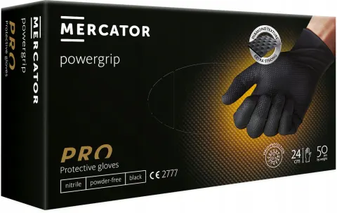 POWERGRIP BLACK M RĘKAWICE NITRYLOWE BEZPUDROWE