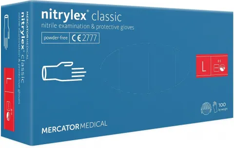 RĘKAWICE NITRYLEX CLASSIC VIOLET L 100 BEZPUDROWE NITRYLOWE