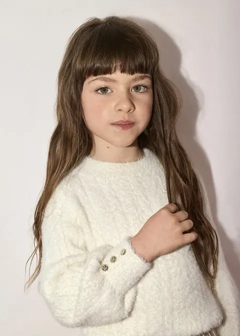 Sweter dla dziewczynki Marcepanowy Abel & Lula 16-05879-015