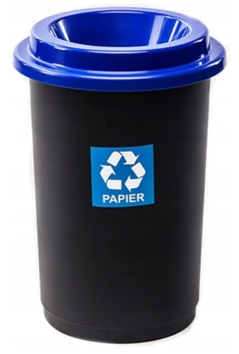 Kosz na śmieci 50l bin niebieski papier