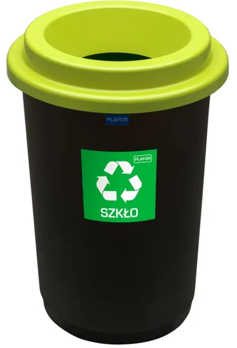 Kosz na śmieci 50L Bin zielony szkło