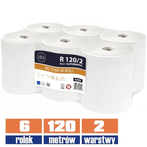 4299 LAMIX ręcznik supermatic 100% celuloza 120mb / 6 sztuk