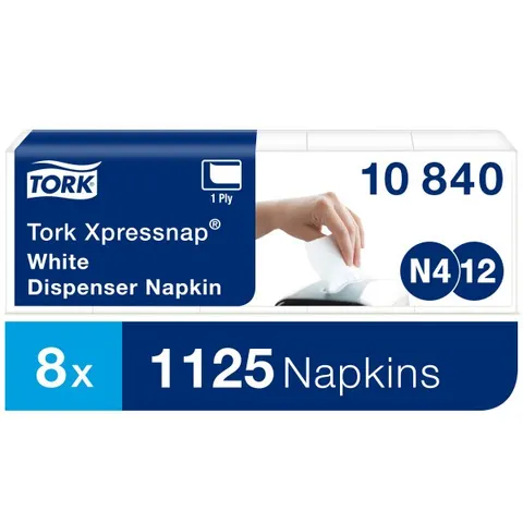 Serwetki Tork N4 białe dyspenserowe Xpressnap 10840 9000 szt