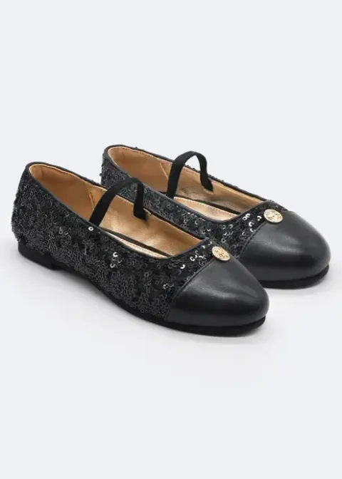 Baleriny z cekinami Czarne Abel & Lula 16-05939-026