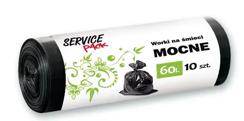 Worki na śmieci Stella Service Pack MOCNE LDPE 60l 10szt czarne