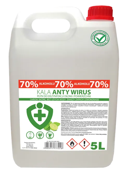 AntyWirus dezynfekcja rąk i powierzchni LEMONGRASS 5L