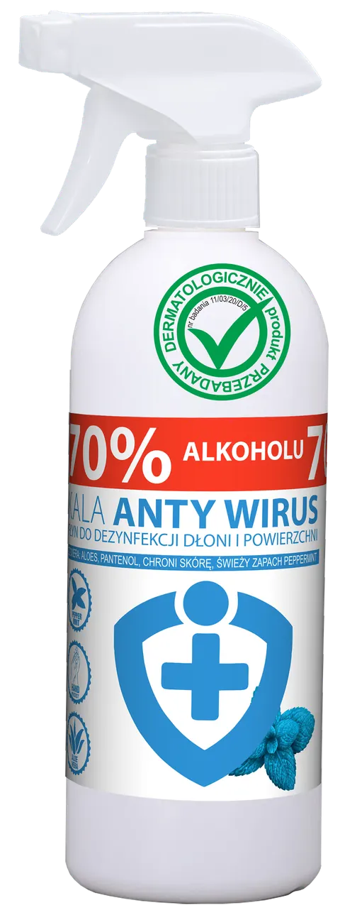 AntyWirus dezynfekcja rąk i powierzchni PEPPERMINT Mięta pieprzowa 500ml