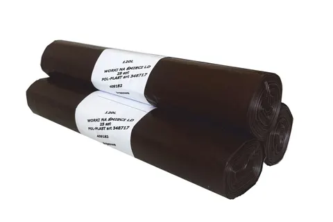 Worki na odpady LDPE 120l brązowe 25szt 409182