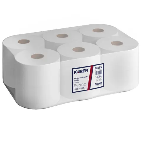 Papier toaletowy Jumbo Karen 52895 2-warst. celuloza biały 147m