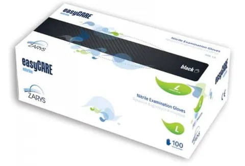 Rękawice nitrylowe czarne L (100) 8% easyCare