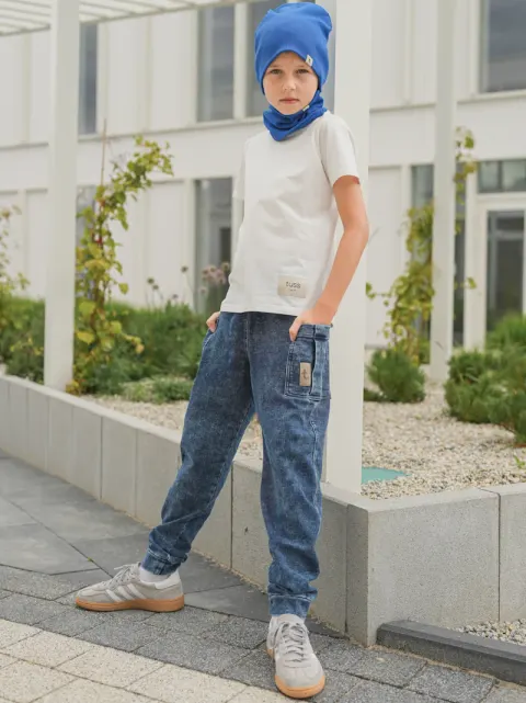 Spodnie JEANS CARGO dark blue TUSS