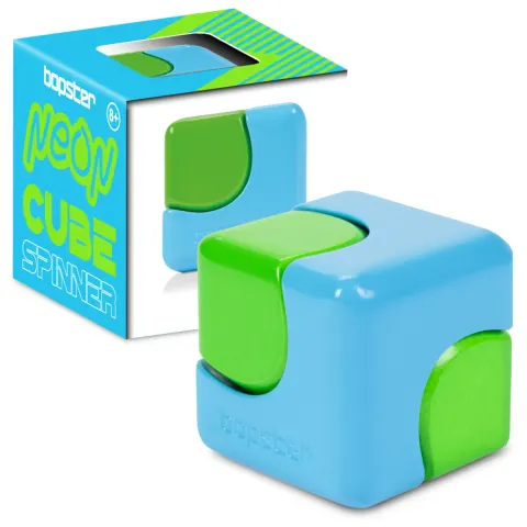 bopster Fidget Cube Spinner – Kostka Antystresowa Spinner 360° NEON niebieski/zielony 8+