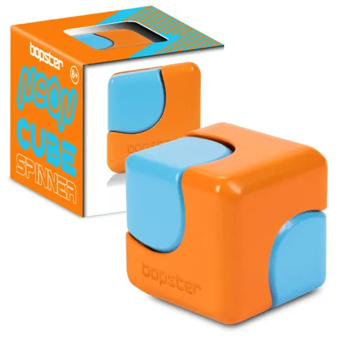 bopster Fidget Cube Spinner – Kostka Antystresowa Spinner 360° NEON pomarańczowy/niebieski 8+