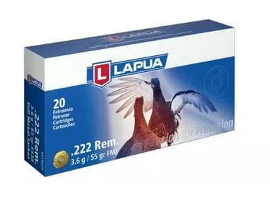Amunicja LAPUA 222 REM FMJ 3,6G/55GR, 1op=20szt.