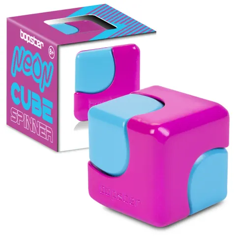 bopster Fidget Cube Spinner – Kostka Antystresowa Spinner 360° NEON fioletowy/niebieski 8+