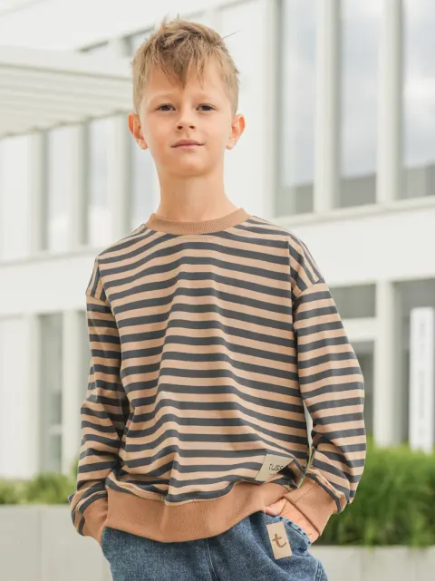 Bluza OVER paski carmel TUSS