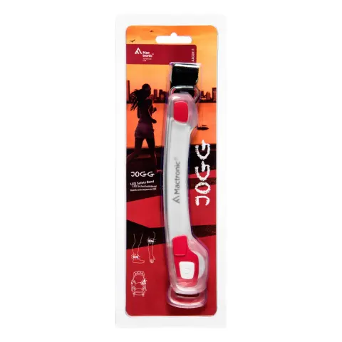 Opaska odblaskowa 15 lm,zasilanie :2xCR2032,Red led, Mactronic-AAC0011