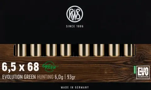 Amunicja RWS karabinowa BA 13 kal. 6,5X68 EVO Green 6,0G/93GR,