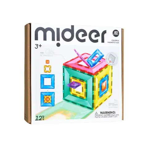 Mideer Klocki magnetyczne kolorowe kwadraty (12 el.)