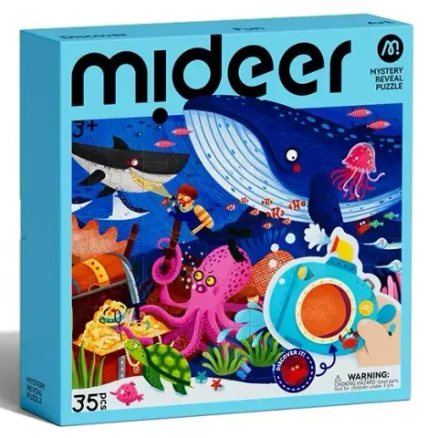 Sekretne puzzle z okularami 3D – Ocean 35 el. 3 lata+ mideer MD2394