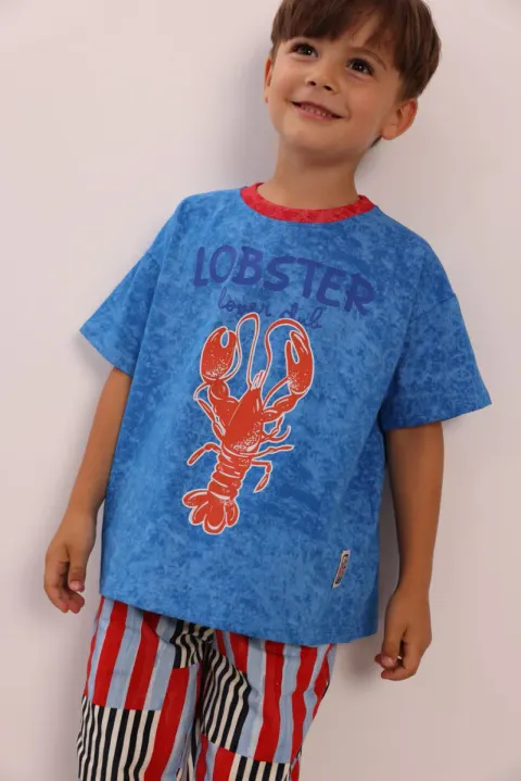 T-shirt Hedwi Lobster Blue Hey Popinjay!