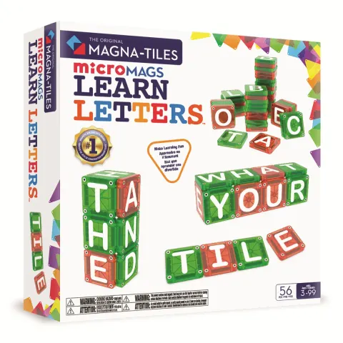 Klocki Magnetyczne microMAGS 56 el. LEARN Letters 3 lata+ Magna-Tiles®