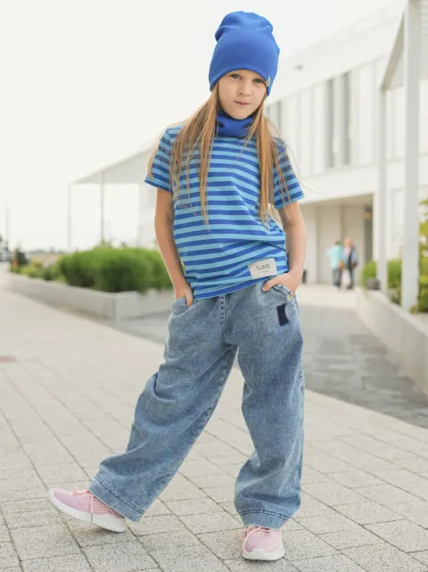 Spodnie JEANS BAGGY mid blue TUSS