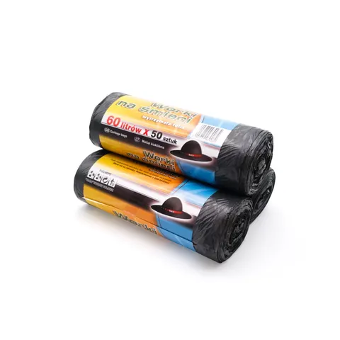 Worki na odpady 60l czarne HDPE a'50 szt