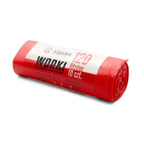 Worki na odpady 120l czerwone LDPE a'10 szt