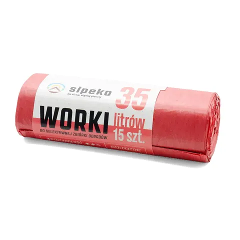Worki na odpady 35l czerwone LDPE a'15 szt