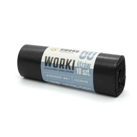 Worki na odpady 60l czarne LDPE a'10 szt