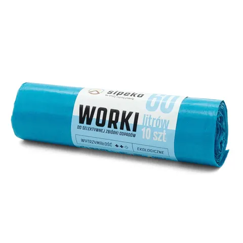 Worki na odpady 60l niebieskie LDPE a'10 szt