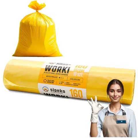 Worki na odpady 160l żółte LDPE a'10 szt