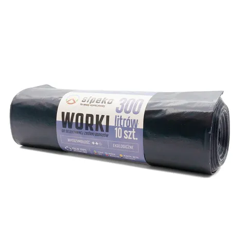 Worki na odpady 300L czarne LDPE op.10szt