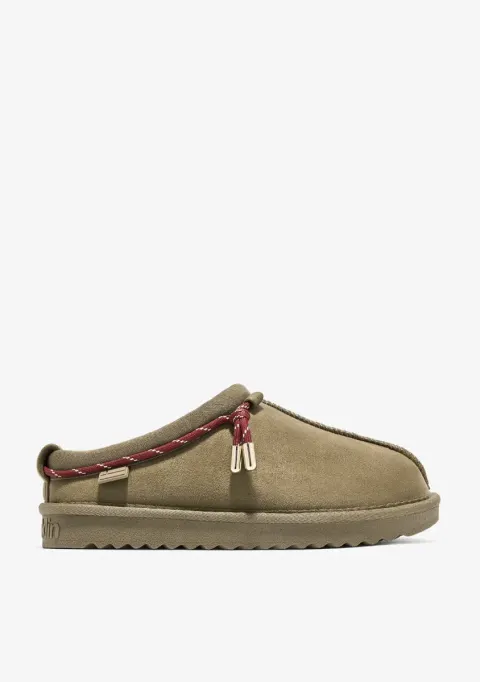 Damskie klapki ocieplane Nordic Lite Clog Khaki D.Franklin