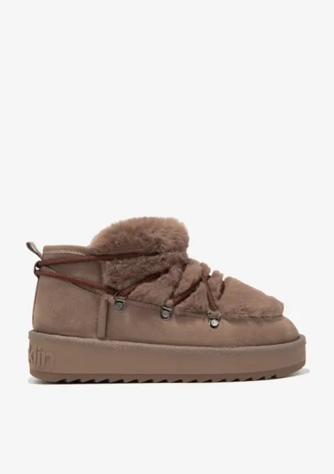 Ocieplane buty damskie D.Franklin Nordic TRK Fur Low Brown
